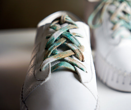 Forest Green and Gold Ombre Shoelaces