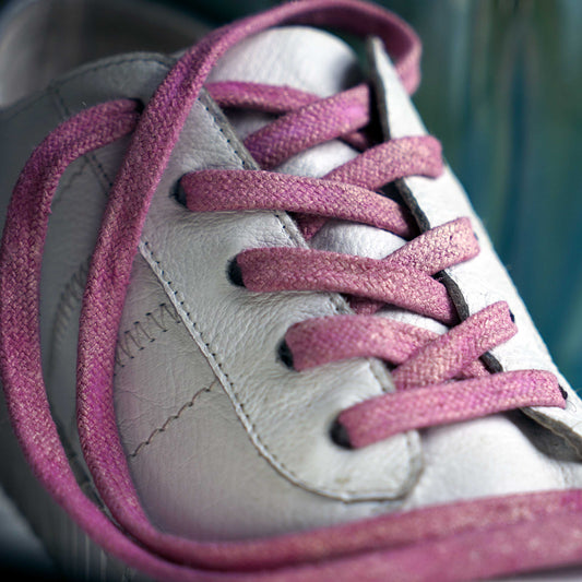 Barbie Pink Shoelaces with Gold Specks