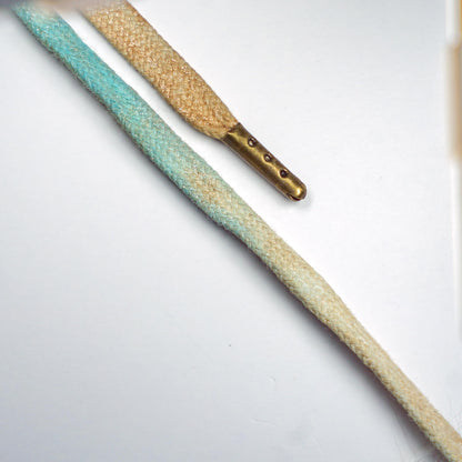 teal and gold ombre shoelace